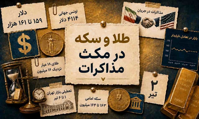 طلا و سکه پشت چراغ قرمز مذاکرات؛ دلار ترمز بازار را کشید