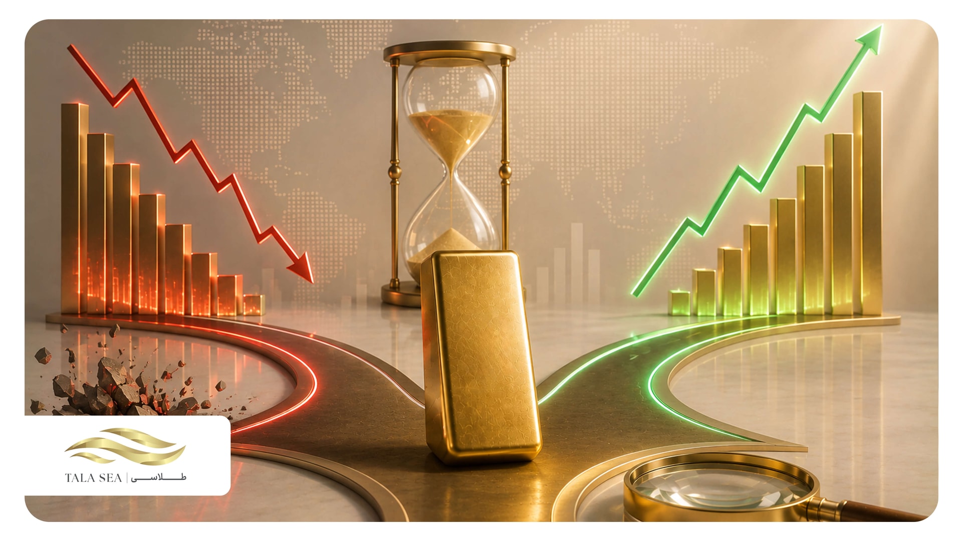 طلا در دوراهی تاریخی؛ سقوط تا ۳۹۰۰ یا جهش به ۵۲۰۰ دلار؟