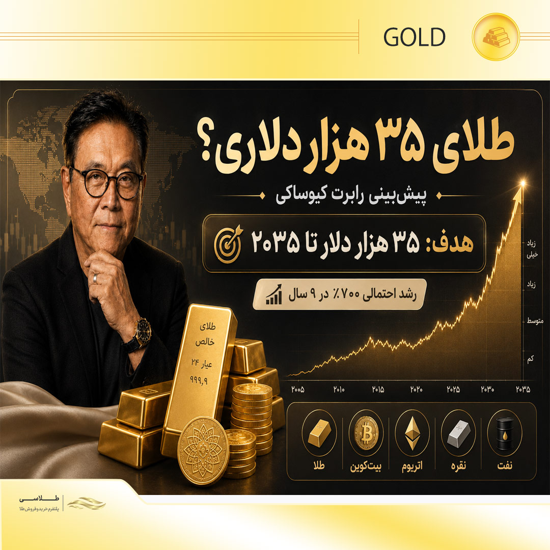 پیشبینی جنجالی کیوساکی؛ طلا تا ۲۰۳۵ به ۳۵ هزار دلار میرسد؟