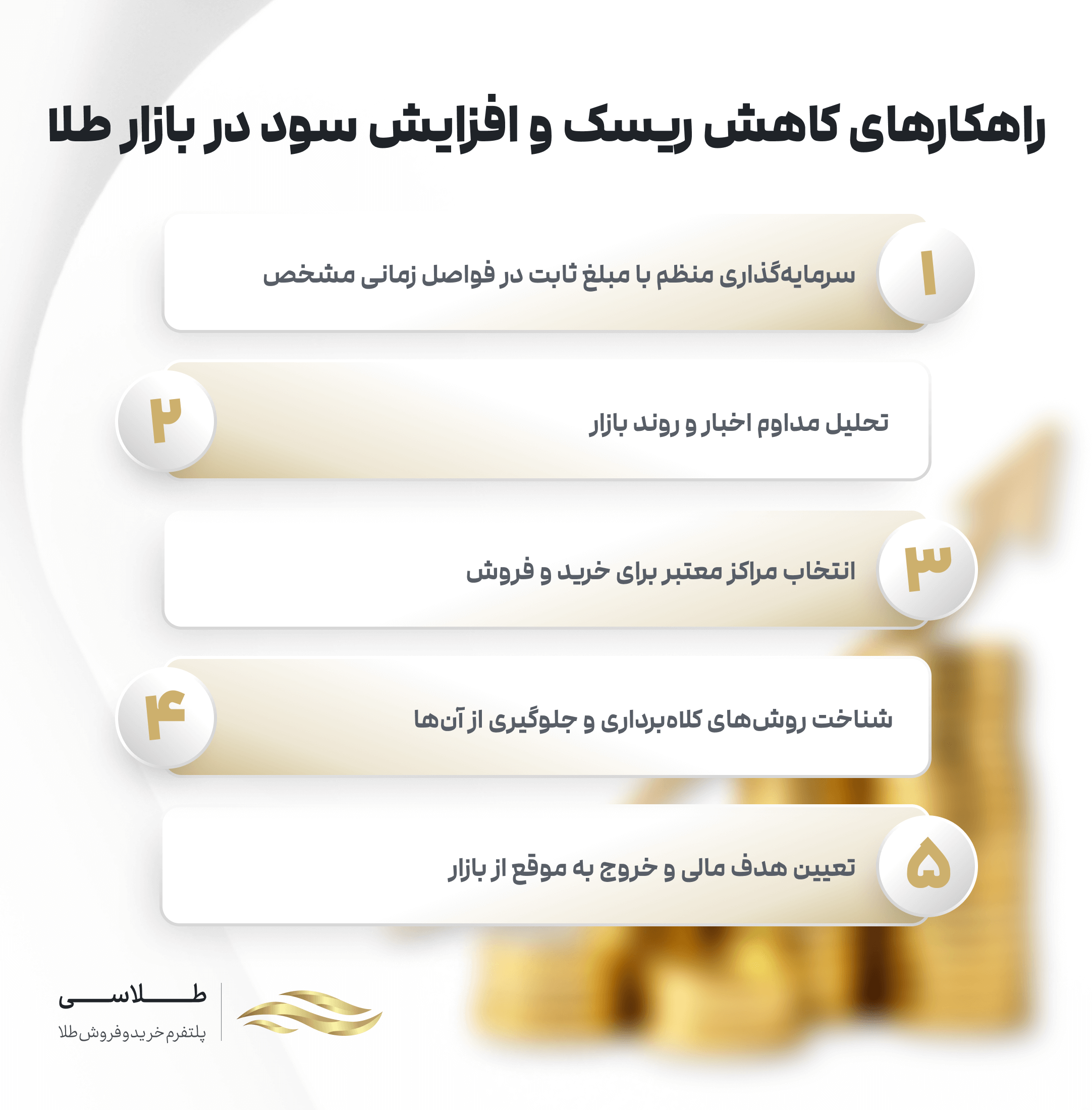 راهکارهای کاهش ریسک سرمایه گذاری در طلا