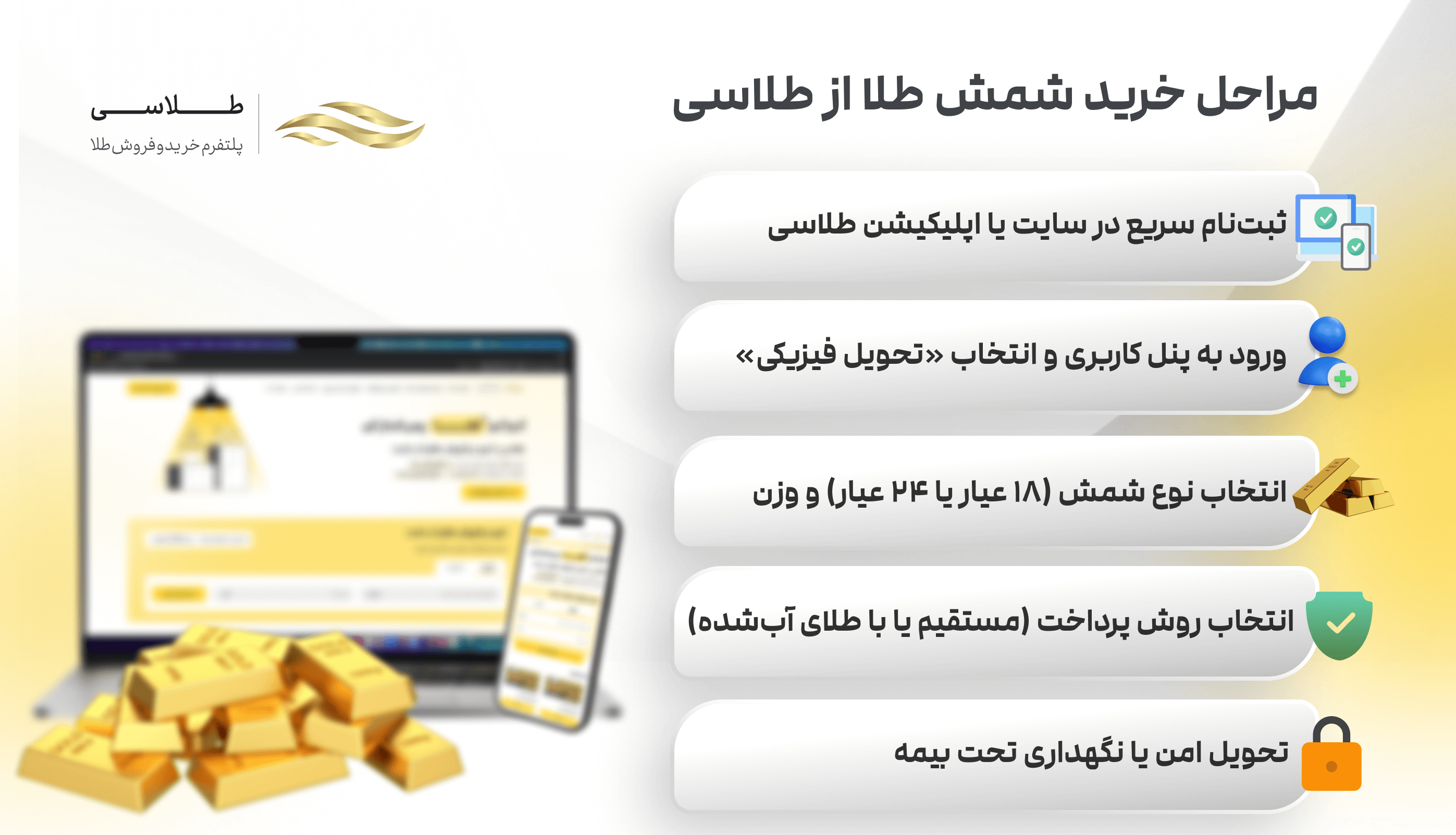 مراحل خرید شمش طلا از طلاسی