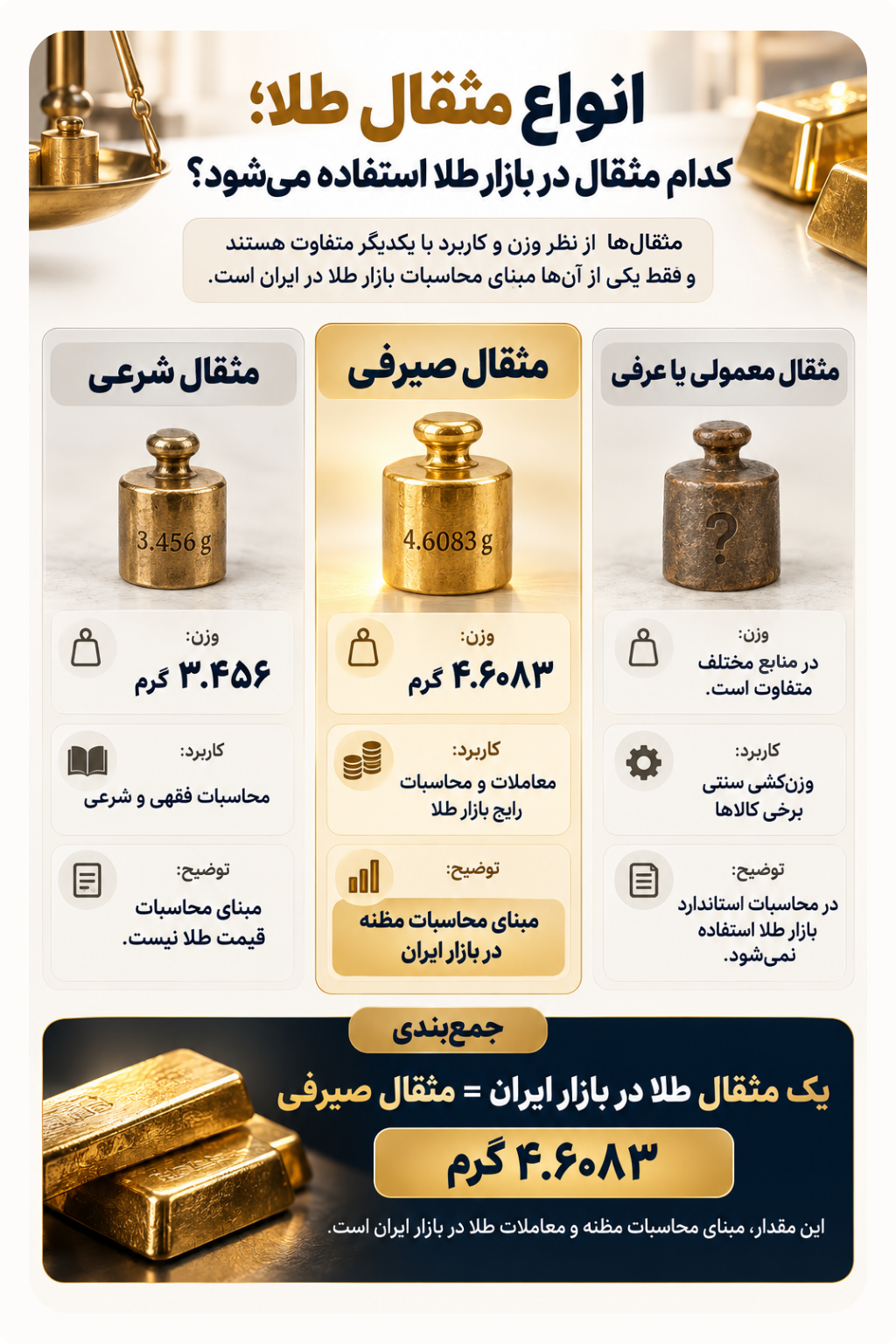 انواع مثقال طلا