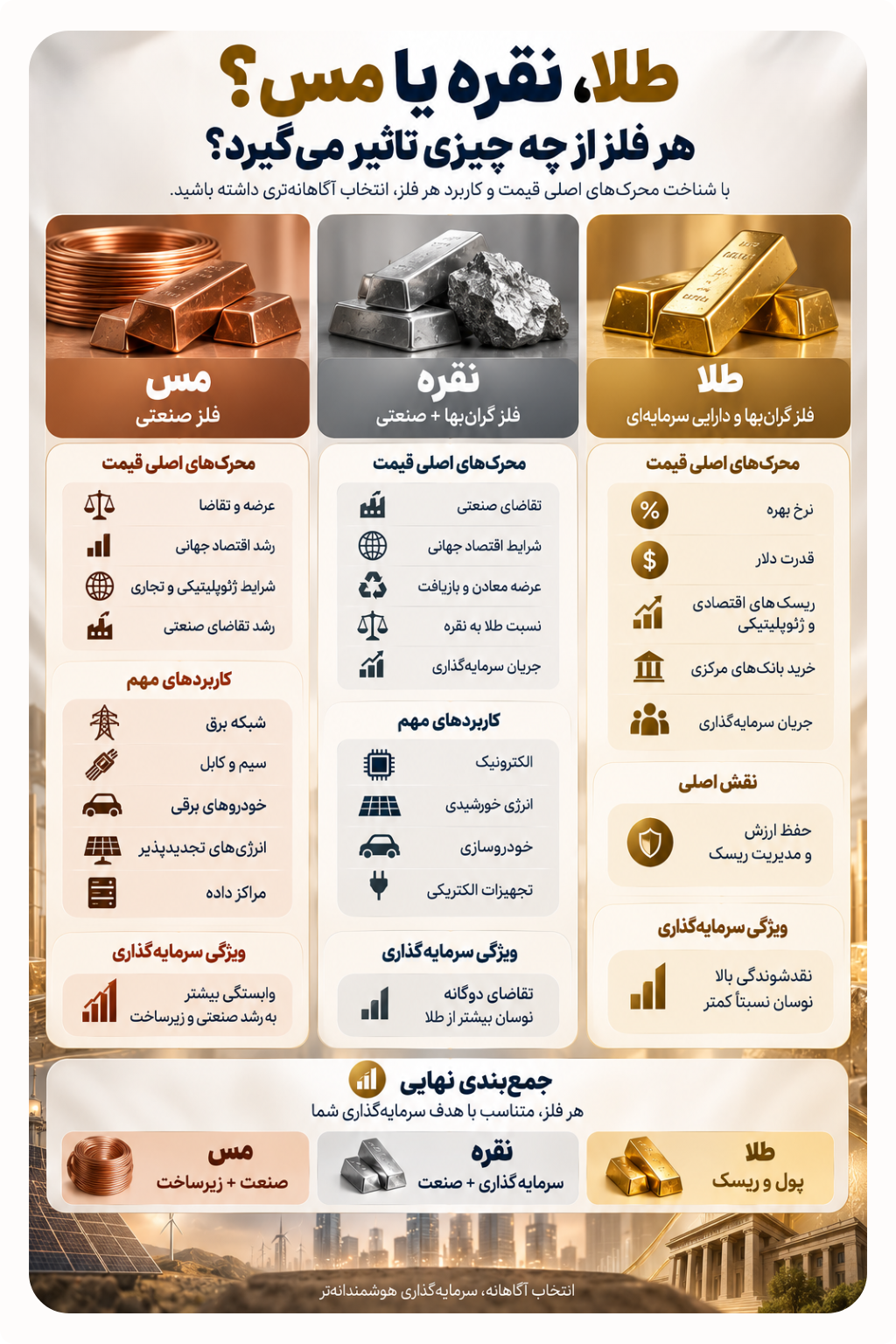 قیمت هر فلز از چه چیزهایی تاثیر می‌پذیرد؟